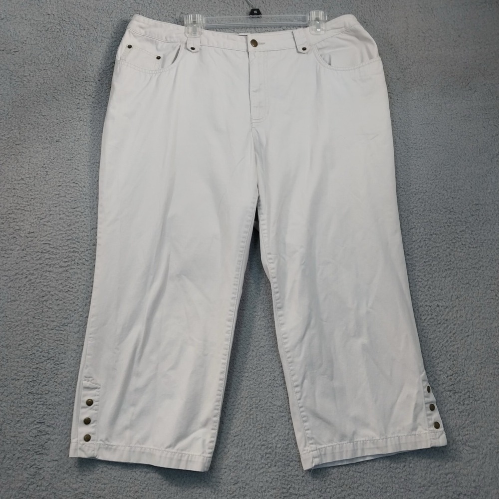 Havana Jacks Cafe Pants Capri Womens 16W Cream White Straight Leg High Rise